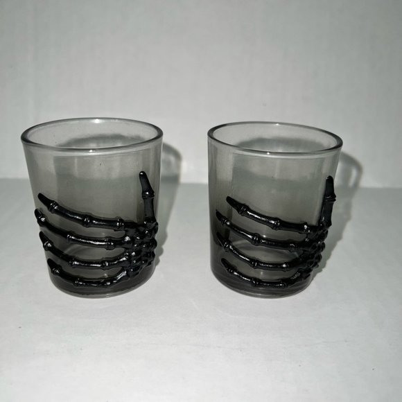 Skeleton Shot/Stemless Wine Glasses Smoked Ombre Set of 4 New - Picture 7 of 9